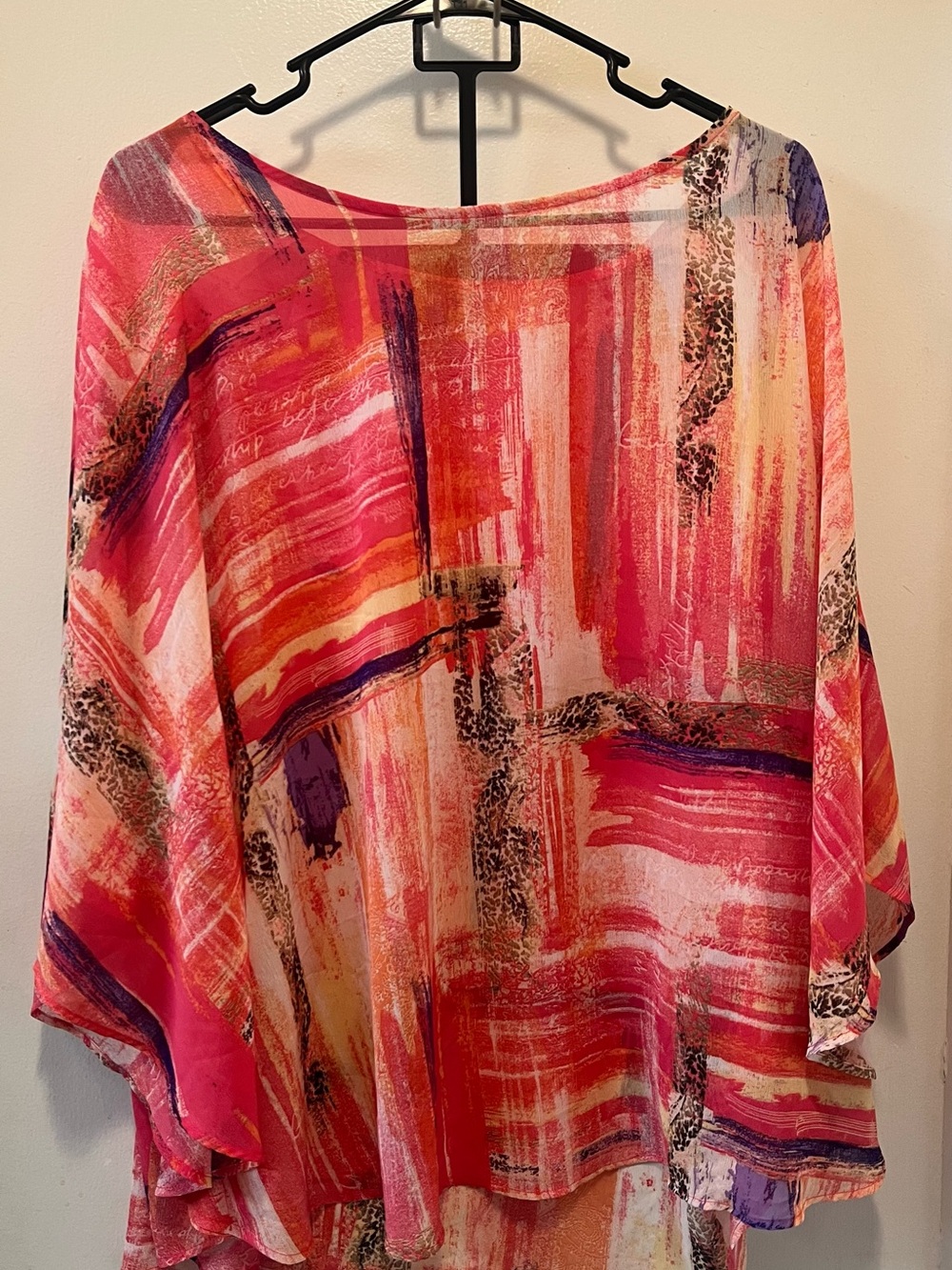 Chico's Vibrant Pink & Orange Abstract Tunic